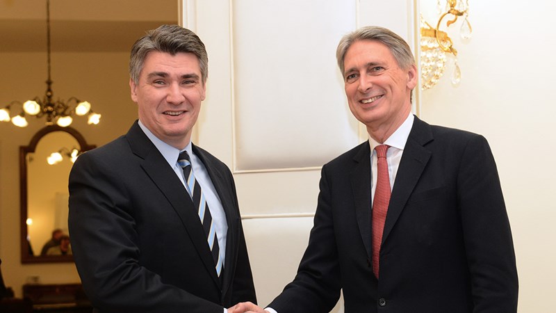 Sastanak predsjednika Vlade Milanovića s ministrom vanjskih poslova Ujedinjenog Kraljevstva 